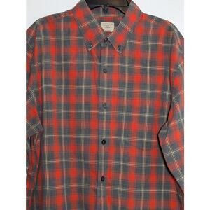 J. Crew Men's Red, Gray and White Casual Button Down Shirt Size Medium